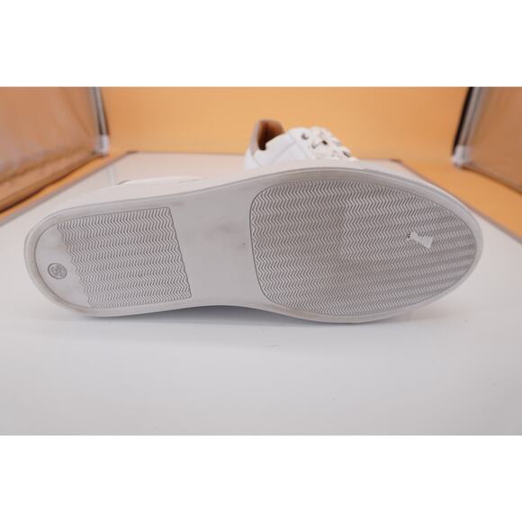 Magnanni Bobbie Ivory White Leather Low Top Sneaker SZ 8 New Lace Up Burnished - Picture 3 of 12